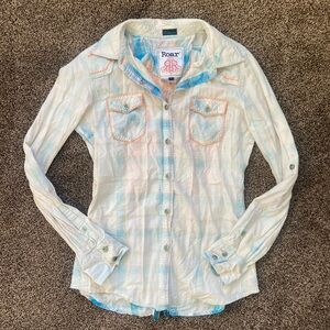 Roar Womens Spirited ll Button Down Small 100% Cotton